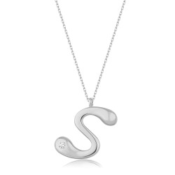 0.02 Carat Diamond Letter S Necklace - 2