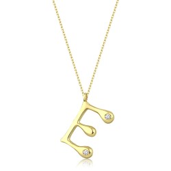 0.04 Carat Diamond Letter E Necklace - 1