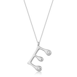 0.04 Carat Diamond Letter E Necklace - 2