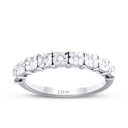 0.05 Carat Diamond Half Turret Ring - 1