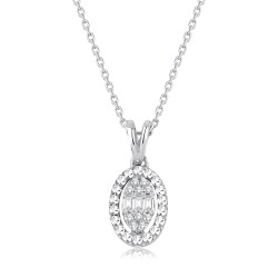 0.07 Carat Diamond Baguette Necklace - 1