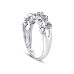 0.08 Carat Diamond Lined Half Turret Ring - 2