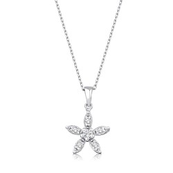 0.13 Carat Diamond Flower Necklace - 1