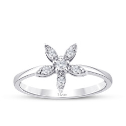 0.13 Carat Diamond Flower Ring - 1