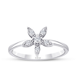 0.13 Carat Diamond Flower Ring 