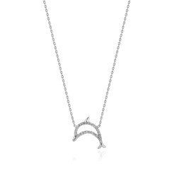 0.16 Carat Diamond Dolphin Necklace - 2