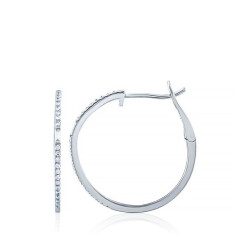 0.16 Carat Diamond Hoop Earrings - 1