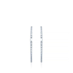 0.16 Carat Diamond Hoop Earrings - 2