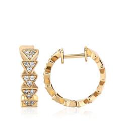 0.22 Carat Diamond Hoop Earrings - 1