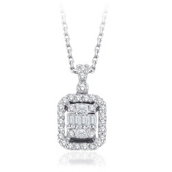 0.24 Carat Diamond Baguette Necklace 