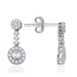 0.25 Carat Diamond Baguette Earrings 