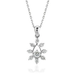0.25 Carat Diamond Flower Necklace 