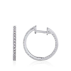 0.26 Carat Diamond Hoop Earrings - 1