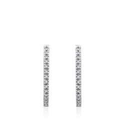 0.26 Carat Diamond Hoop Earrings - 2