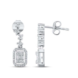 0.32 Carat Diamond Baguette Earrings 