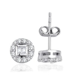 0.33 Carat Diamond Baguette Earrings 