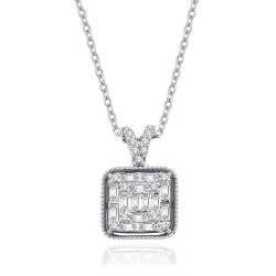 0.33 Carat Diamond Baguette Necklace 