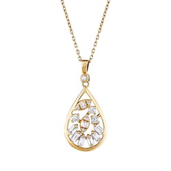 0.35 Carat Diamond Baguette Necklace - 1