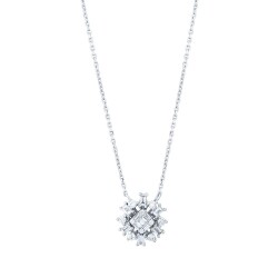 0.37 Carat Diamond Baguette Flower Necklace - 1