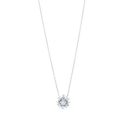 0.37 Carat Diamond Baguette Flower Necklace - 2