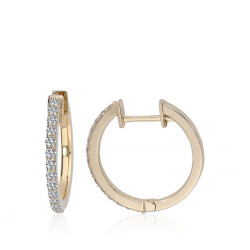 0.37 Carat Diamond Hoop Earrings - 1