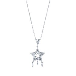 0.37 Carat Diamond Star Baguette Necklace - 1