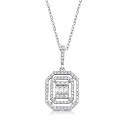 0.40 Carat Diamond Baguette Necklace 