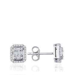 0.41 Carat Diamond Baguette Earrings 