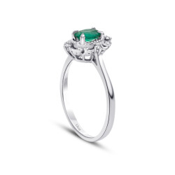 0.42 Carat Diamond Emerald Ring - 2