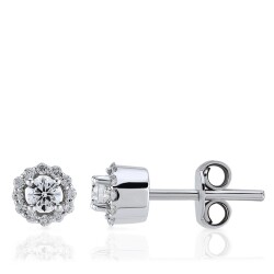 0.42 Carat Diamond Solitaire Earrings - 1