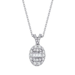 0.43 Carat Diamond Baguette Necklace 