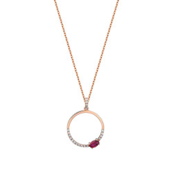 0.44 Carat Diamond Ruby Necklace - 2