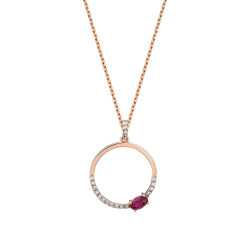 0.44 Carat Diamond Ruby Necklace - 1