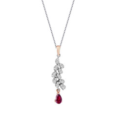 0.45 Carat Diamond Ruby Necklace - 1