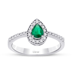 0.46 Carat Diamond Emerald Ring - 1