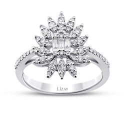 0.47 Carat Diamond Baguette Flower Ring - 1