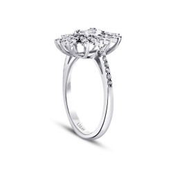 0.47 Carat Diamond Baguette Flower Ring - 2