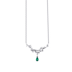 0.47 Carat Diamond Emerald Necklace - 1