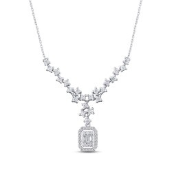 0.49 Carat Diamond Baguette Necklace 