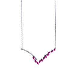 0.49 Carat Diamond Ruby Necklace - 2