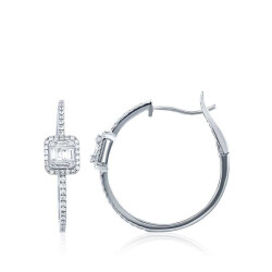 0.51 Carat Diamond Hoop Earrings - 1