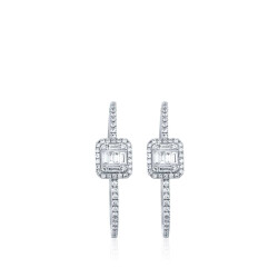 0.51 Carat Diamond Hoop Earrings - 2