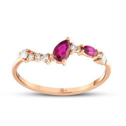 0.51 Carat Diamond Ruby Ring - 1