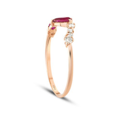 0.51 Carat Diamond Ruby Ring - 2