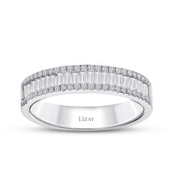 0.54 Carat Diamond Baguette Half Turret Ring - 1