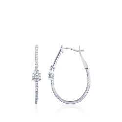 0.56 Carat Diamond Hoop Earrings - 1