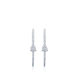 0.56 Carat Diamond Hoop Earrings - 2