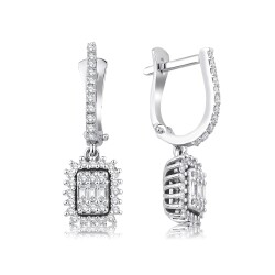 0.57 Carat Diamond Baguette Earrings - 1