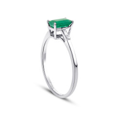 0.57 Carat Diamond Emerald Ring - 2