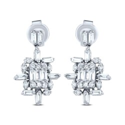 0.58 Carat Diamond Baguette Earrings 